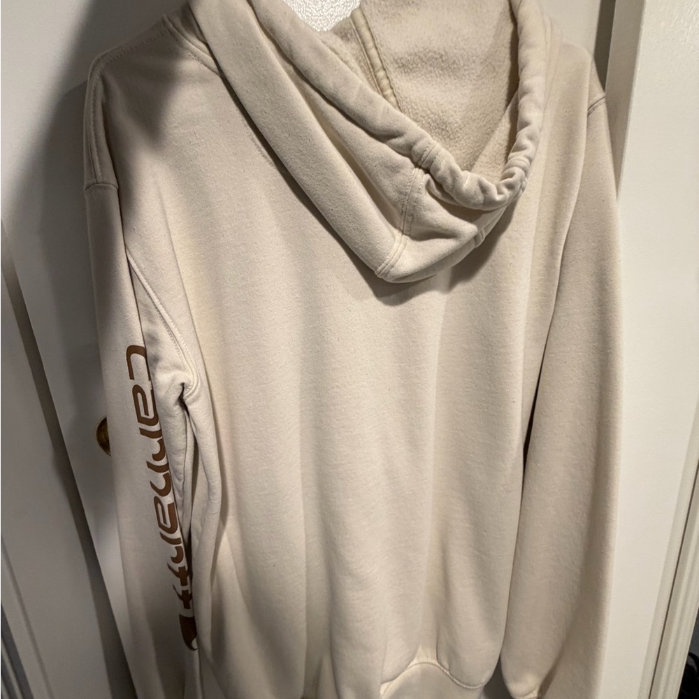 Men's Cream Hoodie Sweater - Picture 2 of 3